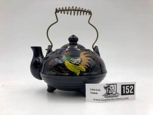 Vintage Redware Teapot w Rooster (Valued $25)