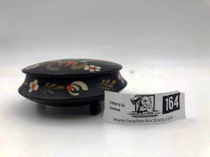 Rare Vintage 1960s Norwegian Hand-Painted Wooden Bowl