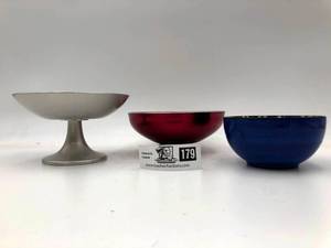 Vintage 1970s Emalox Norway Enamel Plates and Royal Copenhagen Bowl (Valued $150)