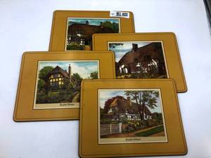 Vintage Lithograph Flemish Village Cardboard Pantings