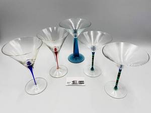 lot 040 image: Set of Assorted Martini Glasses