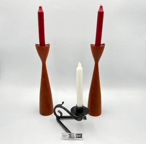lot 041 image: Retro 1960s Danish Candle Holders (Valued $200)