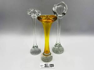 lot 042 image: Hand-Blown 1970s Aseda Jack In The Pulpit Controlled Bubble Glass Bases (Valued $150)