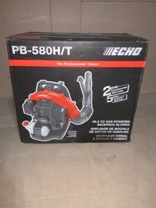 lot 12 image: 216 MPH 517 CFM 58.2cc Gas 2-Stroke Cycle Backpack Leaf Blower with Tube Throttle by ECHO  OPEN BOX COMPLETE NOT TESTED