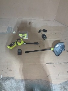 lot 21 image: ONE 9 in. 18-Volt Lithium-Ion Cordless Edger - 2.0 Ah Battery and Charger Included by RYOBI OPEN BOX COMPLETE