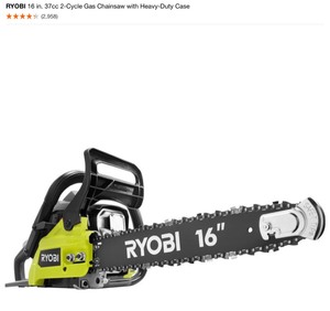 lot 24 image: PALLET OF  RYOBI 16 IN CHAINSAWS  (QTY 6 )    VARIOUS CONDITIONS