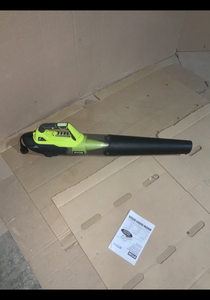 lot 31 image: 135 MPH 440 CFM 8 Amp Corded Electric Jet Fan Blower by RYOBI PLUS 110 MPH 480 CFM Variable-Speed Turbo 40-Volt Lithium-ion Cordless Battery Jet Fan Leaf Blower (Tool Only) by RYOBI  TESTED & WORKS