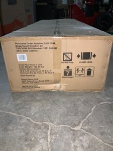 lot 64 image: HUSKY 36 in. W x 72 in. H x 24 in. D Steel Garage Gear Cabinet NEW SEE PICS