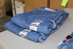 lot 10 image: Lot of (2) Riggs Workwear by Wrangler FR Carpenter Jean 30x32 Flame Resistent 100% Cotton Blue (new)