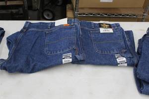 lot 27 image: Lot of (2) Riggs Workwear by Wrangler FR Carpenter Jean 48x32 Flame Resistent 100% Cotton Blue (new)