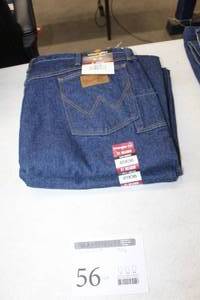 lot 56 image: Lot of (2) Wrangler FR 31 Relaxed Jean 40x36 Flame Resistent 100% Cotton Blue (new)