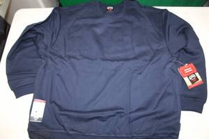 lot 86 image: Key FR Crewneck Sweatshirt Large Regular Flame Resistent 75% Modacrylic 25% Cotton Fleece Blue (new)