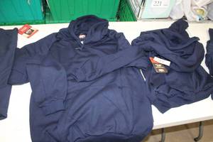 lot 84 image: Lot of (2) Key FR FlameOut Pullover Sweatshirt Small Regular Flame Resistent 75% Modacrylic 25% Cotton Fleece Blue (new)