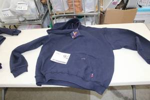 lot 76 image: Lapco FR Pullover Hooded Sweatshirt 2X-Large Regular Flame Resistent 95% Cotton 5% Spandex Blue (new)
