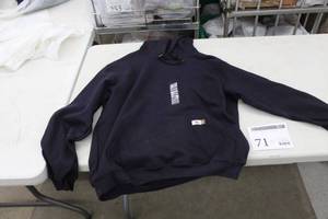 lot 71 image: National Safety Apparel FR Pullover Sweatshirt Large Flame Resistent Blue (new)