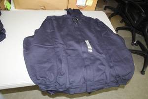 lot 67 image: National Safety Apparel FR Zip-Up Hooded Sweatshirt 2X-Large Flame Resistent 58% Cotton 35% Modacrylic 7% Polyester Blue (new)