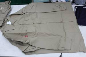 lot 113 image: Reed FR Long Sleeve Work Shirt 3X-Large Flame Resistent 88% Cotton 12% Nylon Khaki (new)