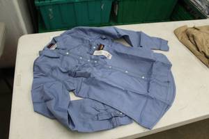 lot 108 image: Rasco FR Long Sleeve Work Shirt Small Regular Collar 15 Sleeve 25 Flame Resistent Light Blue (new)