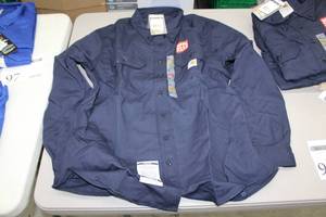 lot 98 image: Carhartt FR Twill Long Sleeve Shirt Womens X-Large Original Fit Flame Resistent Navy (new)