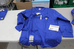 lot 97 image: Carhartt FR Work-Dry Lightweight Twill Long Sleeve Shirt 4X-Large Flame Resistent Royal Blue (new)