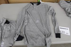 lot 122 image: Lot of (2) National Safety Apparel FR Carbon Comfort Spentex Long Sleeve Shirt Large Tall Flame Resistent 35% Modacrylic 35% Rayon 20% O-Pan 10% Aramid Grey (new)