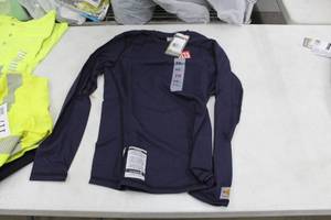 lot 117 image: Carhartt FR Long Sleeve Shirt Womens XS Flame Resistent Blue (new)