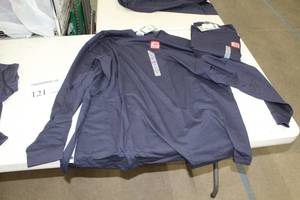 lot 121 image: Lot of (2) Carhartt FR Force Cotton Long Sleeve Shirt 4X-Large Regular Flame Resistent 100% Cotton Blue (new)