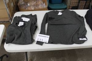 lot 133 image: Lot of (3) National Safety Apparel FR Long Sleeve Shirt Medium Flame Resistent 100% Spentex Grey (new)