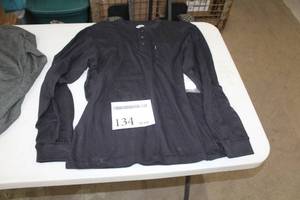 lot 134 image: Key FR Long Sleeve Henley Medium Regular Flame Resistent 100% Cotton Grey (new)