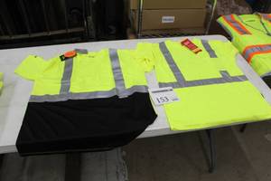 lot 153 image: Lot of (2) High Viz Game,GSSafety FR High Visibility Safety Short Sleeve Shirt Large Flame Resistent Reflective Yellow (new)