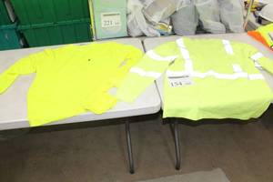 lot 154 image: Lot of (2) Key FR Hi-Vis Waffle Knit Long Sleeve T-Shirt Large (x1), X-Large (x1) Flame Resistent Reflective Yellow (new)
