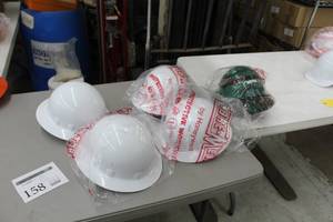 lot 158 image: Lot of (5) Hard Hat White (x4), Green (x1) (new)