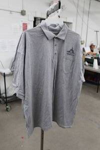 lot 189 image: Lot of (3) Gildan DryBlend Polo Knit Shirt Mens 3X-Large 50% Cotton 50% Polyester Grey with Minnesota Logo (new)