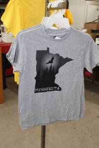 lot 220 image: Lot of (4) Noble Wear T-Shirt Small 90% Cotton 10% Polyester Grey with Minnesota Logo (new)