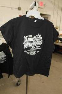 lot 235 image: Lot of (3) Alstyle T-Shirt X-Large 100% Cotton Black with Minnesota 1858 Northwoods Logo (new)