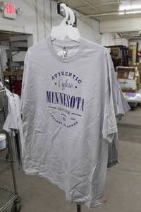 lot 246 image: Lot of (3) Alstyle T-Shirt X-Large 100% Cotton GreyPurple with Explore Minnesota Logo (new)