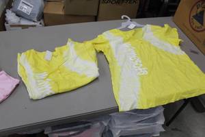 lot 288 image: Lot of (2) Bay Studio Tie-Dye T-Shirt Womens X-Large, 2X-Large 100% Cotton Yellow with Minnesota Logo (new)