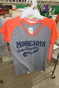 lot 277 image: Lot of (3) Minnesota Lake Country Baseball Shirt (new) - Blue 84 Short Sleeve Medium OrangeGrey (x2), Alternative Earth Long Sleeve Medium OrangeWhite