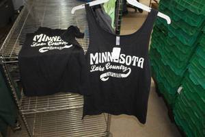 lot 280 image: Lot of (2) Next Level Tank Top Mens X-Large Black with Minnesota Lake Country Logo (new)