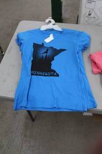 lot 270 image: Lot of (5) LAT T-Shirt Medium 100% Cotton Blue with Minnesota Logo (new)