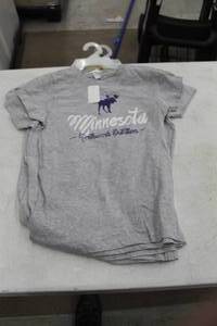 lot 271 image: Lot of (5) LAT T-Shirt Medium 100% Cotton Grey with Minnesota Northwoods Outfitters Logo (new)