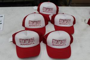 lot 334 image: Lot of (5) Baseball Cap RedWhite with Minnesota Logo (new)