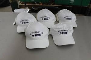 lot 344 image: Lot of (5) Toppers Baseball Cap White with Minnesota 1858 Logo (new)