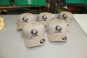 lot 348 image: Lot of (5) Flex Fit Baseball Cap SmallMedium 98% Cotton 2% Spandex Tan with Minnesota Logo (new)