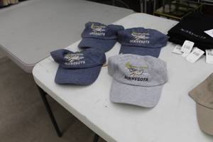 lot 363 image: Lot of (4) Sportsman Baseball Cap Blue (x3), Grey (x1) with Minnesota Logo (new)