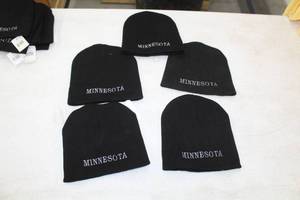 lot 406 image: Lot of (5) Knit Hat Black with Minnesota Logo (new)