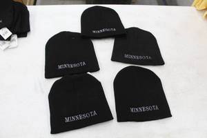 lot 409 image: Lot of (5) Knit Hat Black with Minnesota Logo (new)