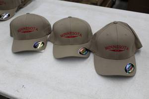 lot 377 image: Lot of (3) Flex Fit Baseball Cap LargeX-Large 98% Cotton 2% Spandex Tan with Minnesota Logo (new)