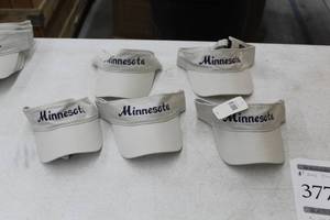 lot 378 image: Lot of (5) Toppers Tennis Visor Cap Beige with Minnesota Logo (new)
