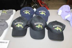 lot 390 image: Lot of (5) Baseball Cap Black (x3), Blue (x2) with Minnesota Logo (new)